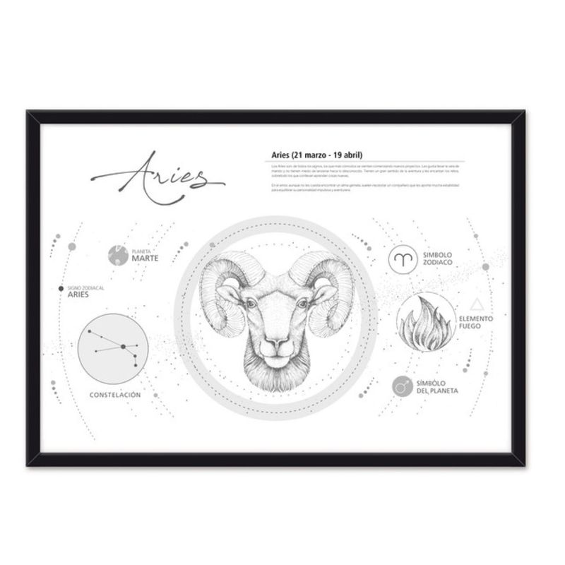 ALCUADRADO - Cuadro Individual Aries Blanco Alcuadrado