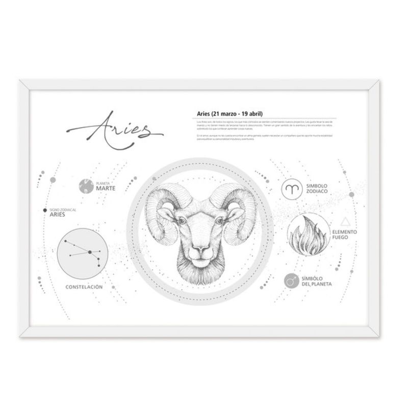 ALCUADRADO - Cuadro Individual Aries Negro Alcuadrado