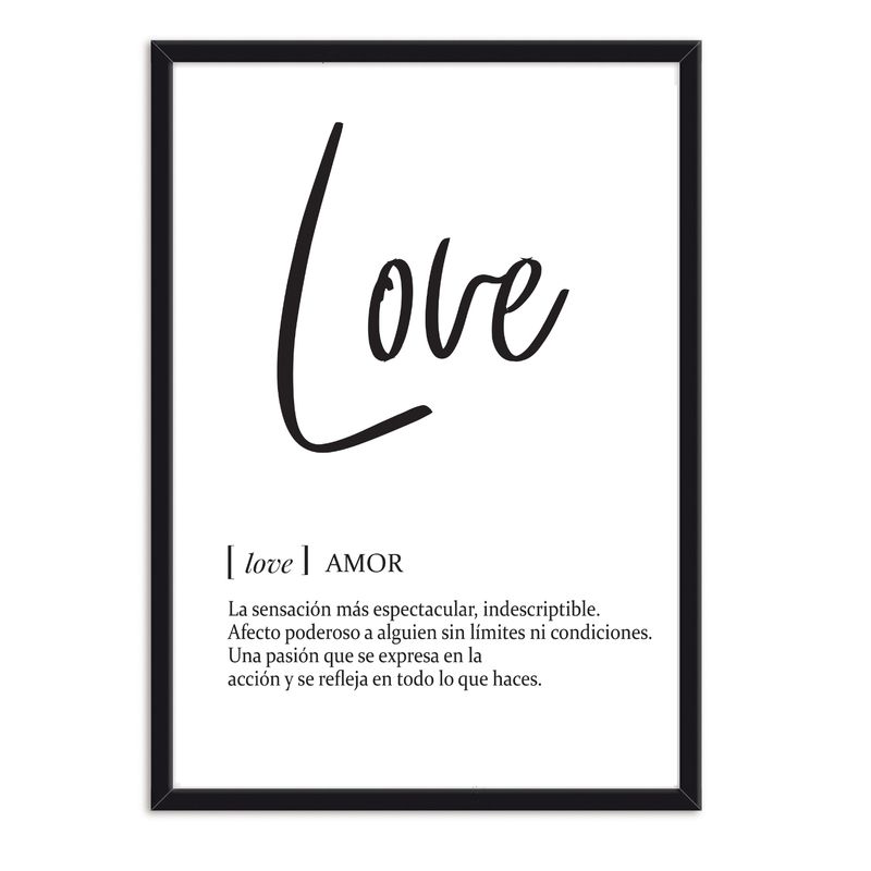 ALCUADRADO - Cuadro Individual Love Texto Negro Alcuadrado