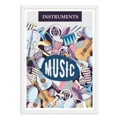 ALCUADRADO - Cuadro Individual Instruments Music Blanco