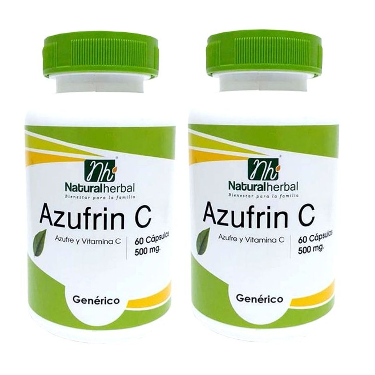 GENERICO - Azufrin : Azufre + Vit C Nh 120 Capsulas 2x60 Caps. Acne