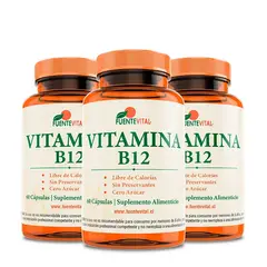 FUENTEVITAL - Vitamina B12 Fv 180 Capsulas Vegetales 3 Frascos 3x60 Caps