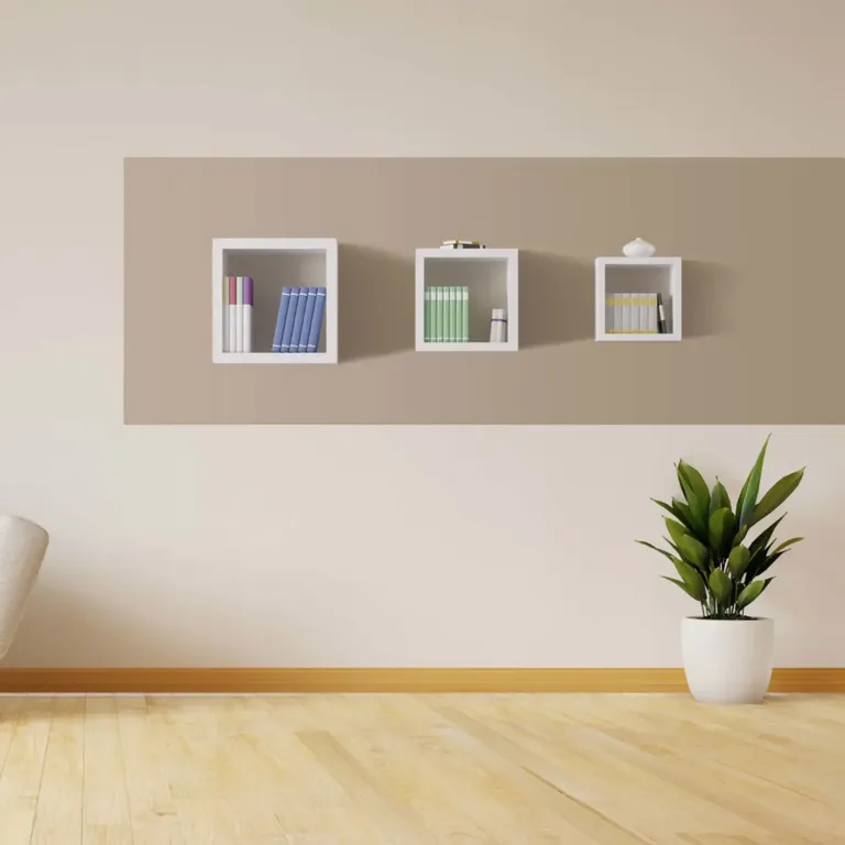 Repisa de 3 cubos Flotantes 28-24-20cm Blanco - NCH3BB