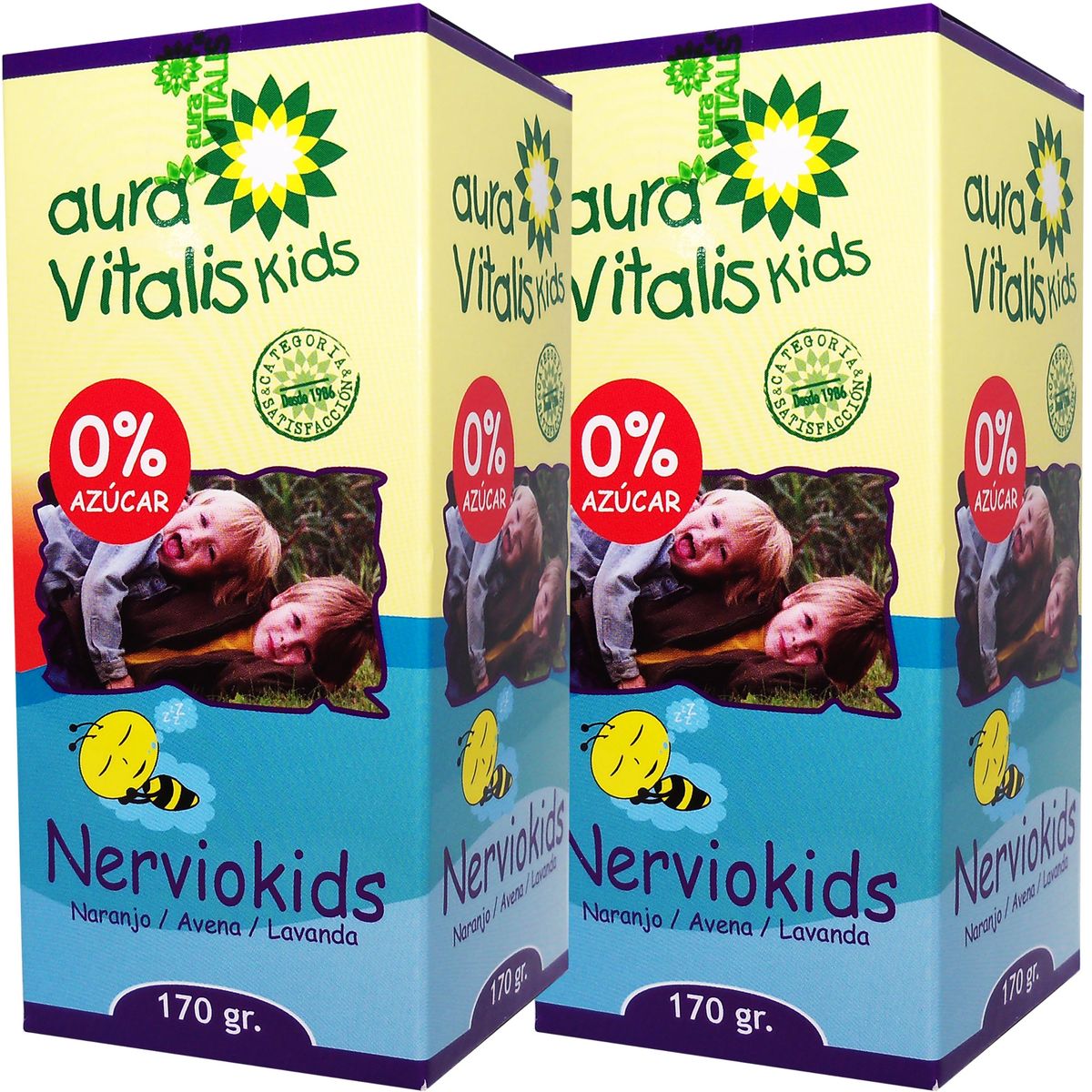AURA VITALIS - 2 X AURA VITALIS NERVIOKIDS JARABE - NARANJO AVENA LAVANDA 170 GR