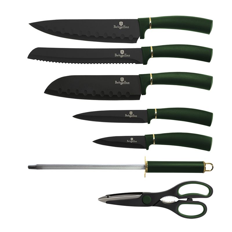 BERLINGER HAUS - Cuchillos de acero 8 pcs + atril