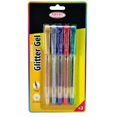 ARTEL - Boligrafos Glitter Gel 5 Colores