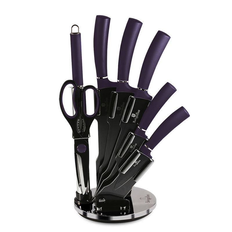 BERLINGER HAUS - Cuchillos de acero 8 pcs + atril acrilico