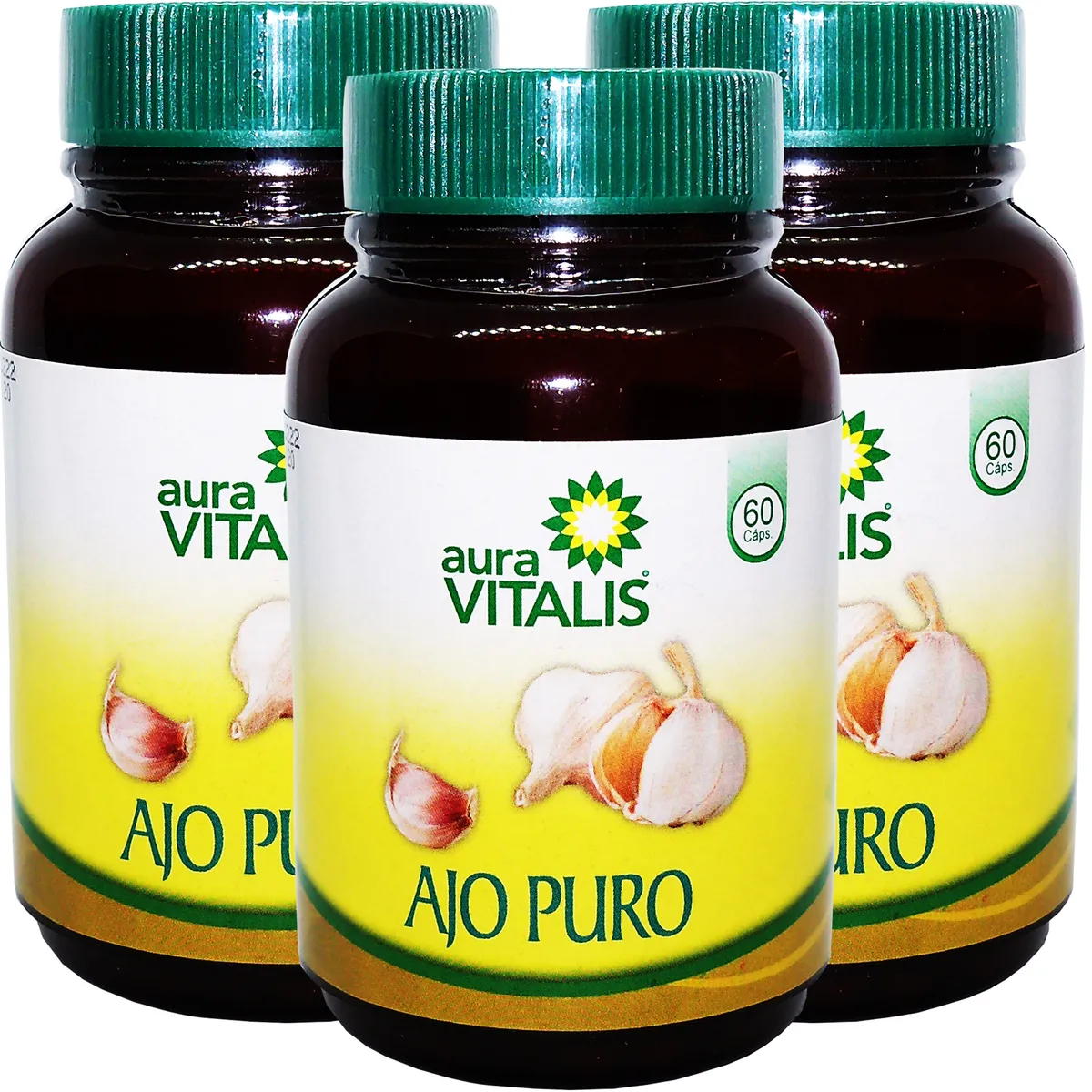AURA VITALIS - 3 X AURA VITALIS AJO PURO 60 CAPSULAS - 297 MG