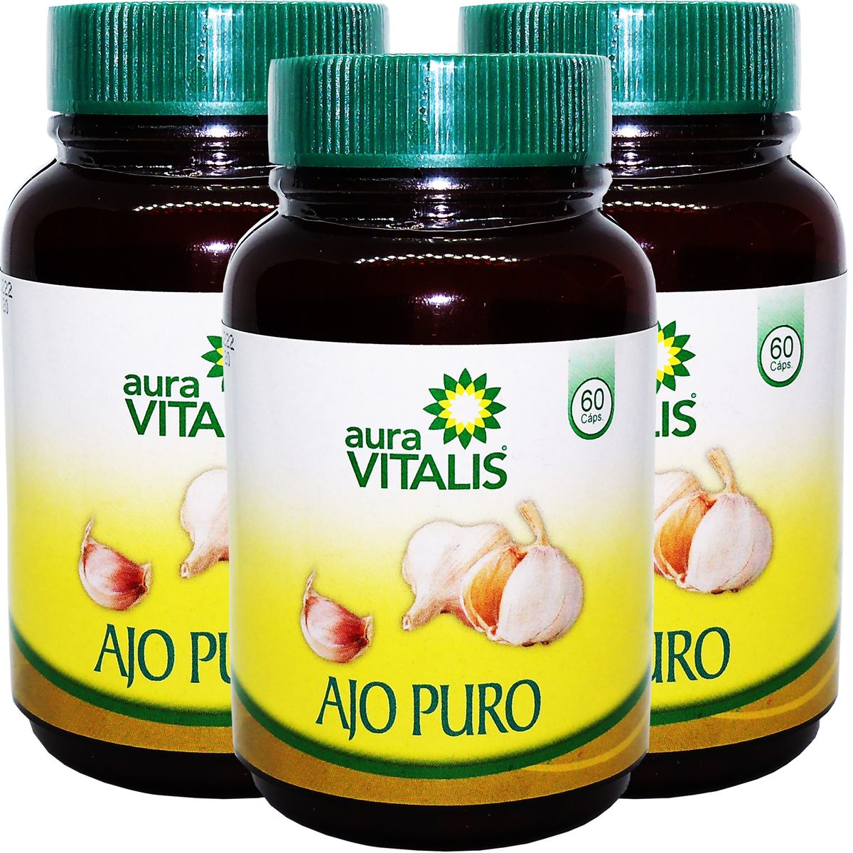 AURA VITALIS - 3 X AURA VITALIS AJO PURO 60 CAPSULAS - 297 MG