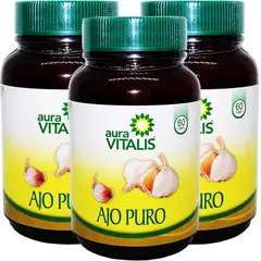 AURA VITALIS - 3 X AJO PURO 60 CAPSULAS - 297 MG
