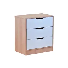MOBIKIT - Comoda Misuri 3 Cajones Blanco-Carvalo Mobikit.
