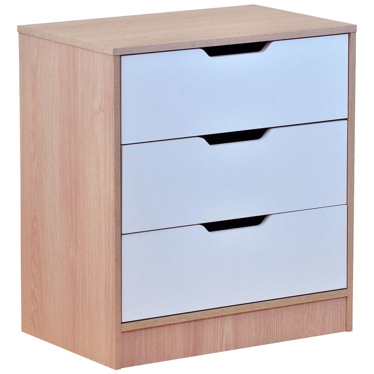 MOBIKIT - Comoda Misuri 3 Cajones Carvalo Blanco Mobikit