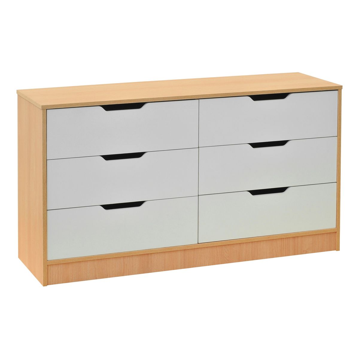 MOBIKIT - Comoda Misuri 6 Cajones Carvalo Blanco Mobikit