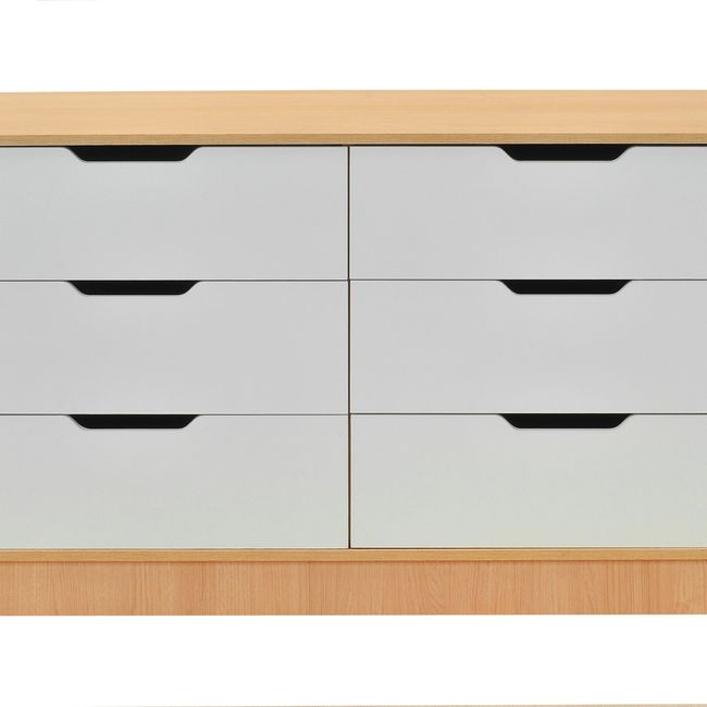 MOBIKIT - Comoda Misuri 6 Cajones Carvalo Blanco Mobikit