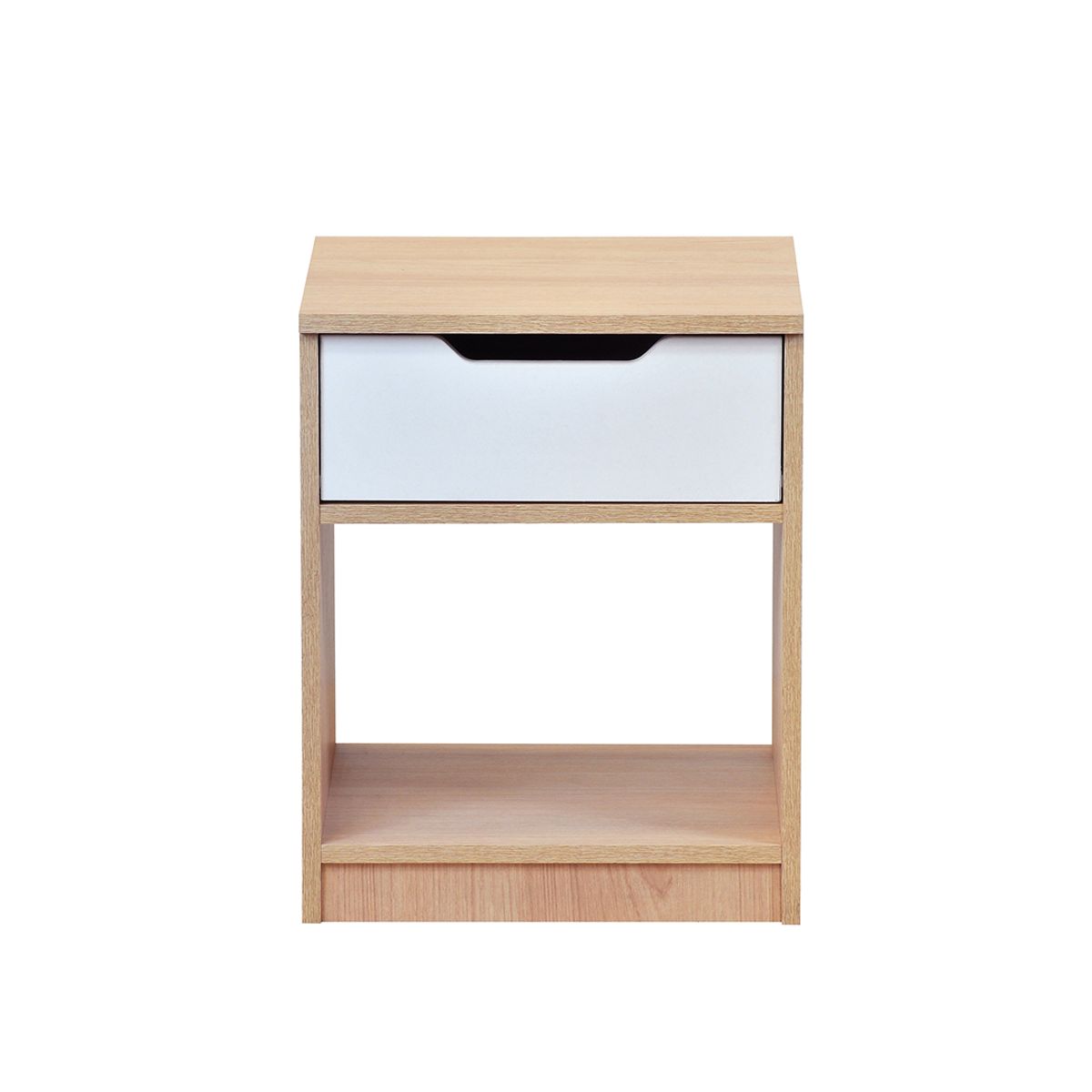 MOBIKIT - Velador Misuri 1 Cajon Carvalo Blanco Mobikit