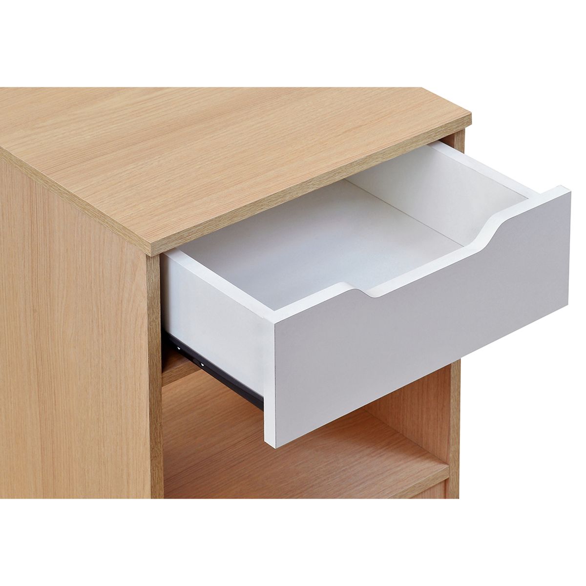 MOBIKIT - Velador Misuri 1 Cajon Carvalo Blanco Mobikit