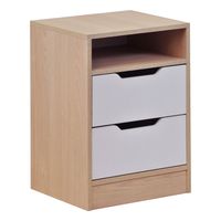 Velador Misuri 2 Cajones Carvalo Blanco