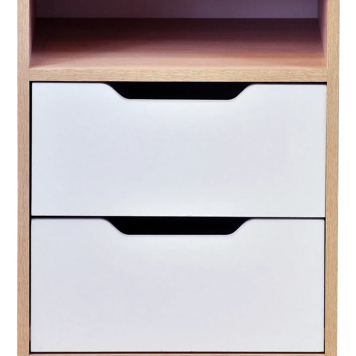 MOBIKIT - Velador Misuri 2 Cajones Carvalo Blanco Mobikit