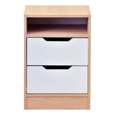 Imagen 2 del producto Velador Misuri 2 Cajones Carvalo Blanco