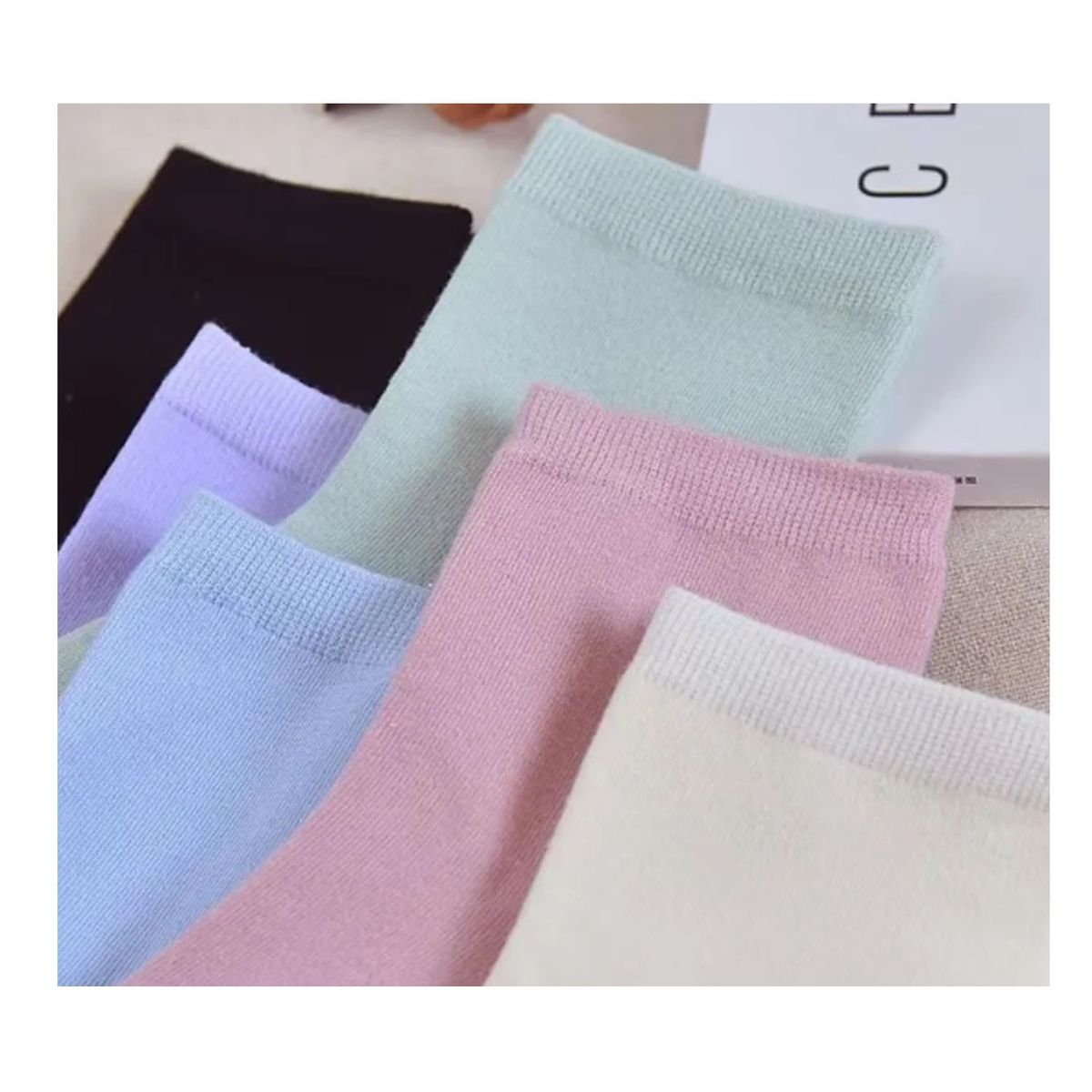 EVERSO - Pack 12 Pares Calcetines De Niña Bambú Liso.