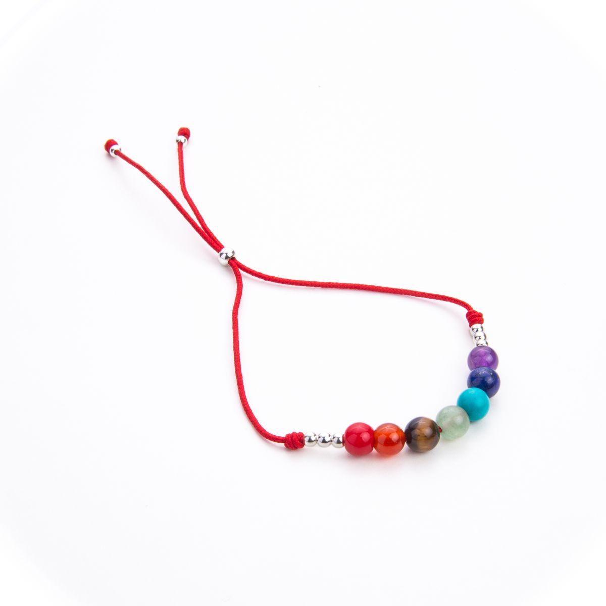 MCPTIENDATALLER - Pulsera roja regulable 7 chakras