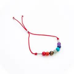 MCPTIENDATALLER - Pulsera roja regulable 7 chakras