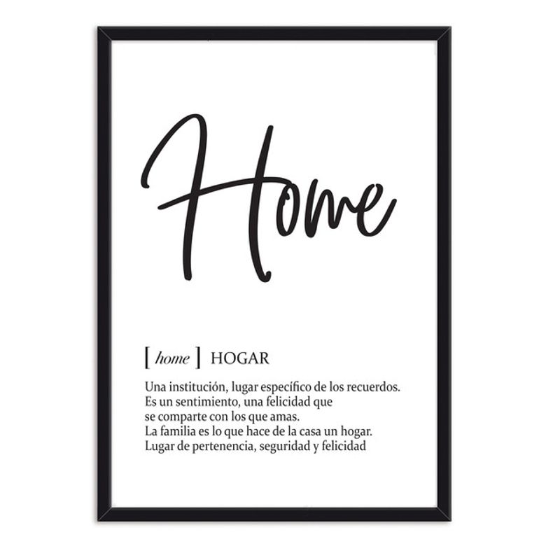 ALCUADRADO - Cuadro Individual Hogar Texto Negro Alcuadrado