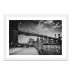 ALCUADRADO - Cuadro Individual Puente Blanco Y Negro Blanco