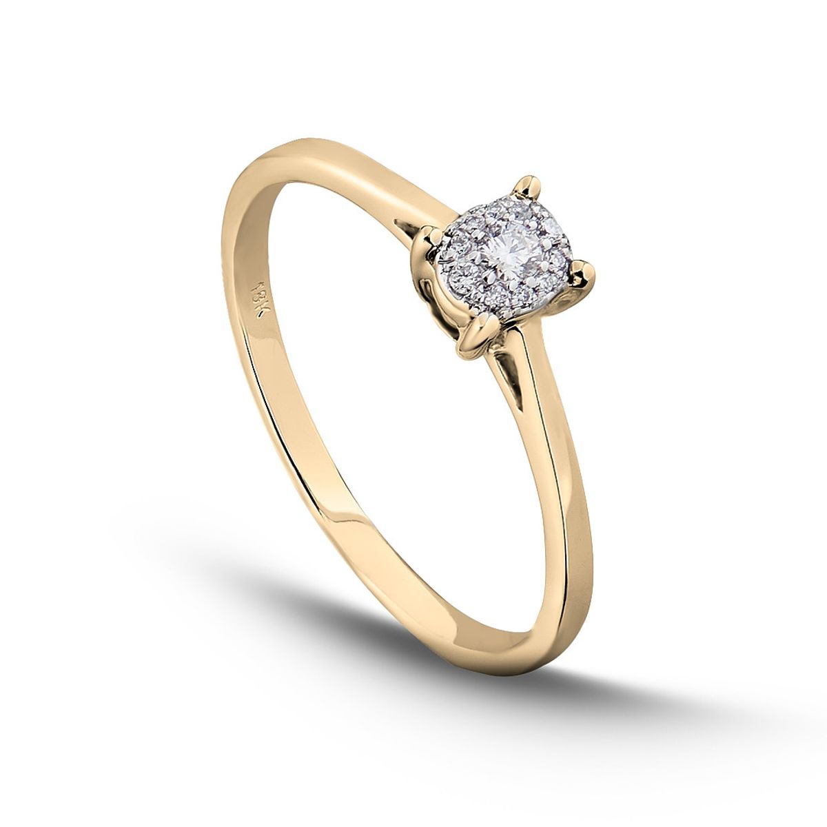 MIA JOYAS - Anillo Compromiso Solitario Oro 18K con Diamante de 5 ptos.