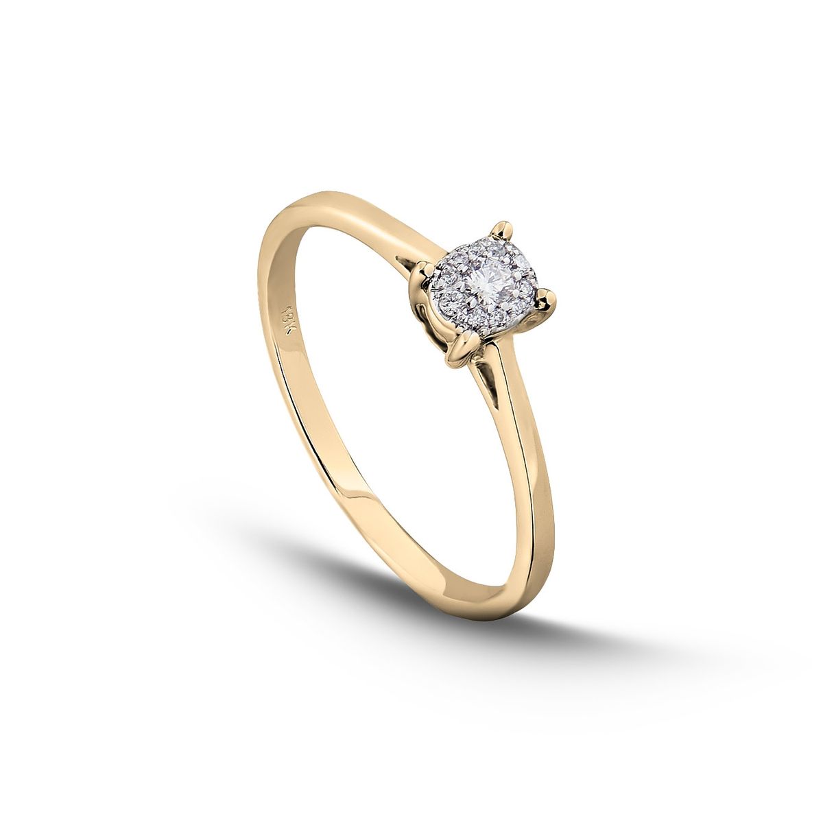 MIA JOYAS - Anillo Compromiso Solitario Oro 18K con Diamante de 5 ptos.