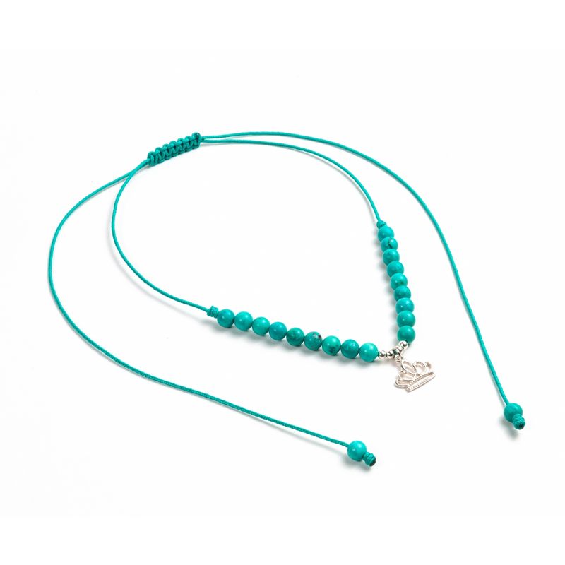 MCPTIENDATALLER - Collar regulable con piedras turquesa.