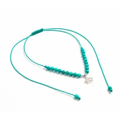 MCPTIENDATALLER - Collar regulable con piedras turquesa.