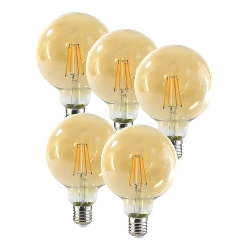 GENERICO - X5 Ampolletas Vintage Ampolleta Led E27 Filamento Globo 6w