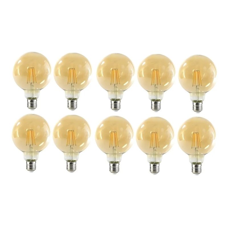 GENERICO - X10 Ampolletas Vintage Ampolleta Led E27 Filamento Globo 6w
