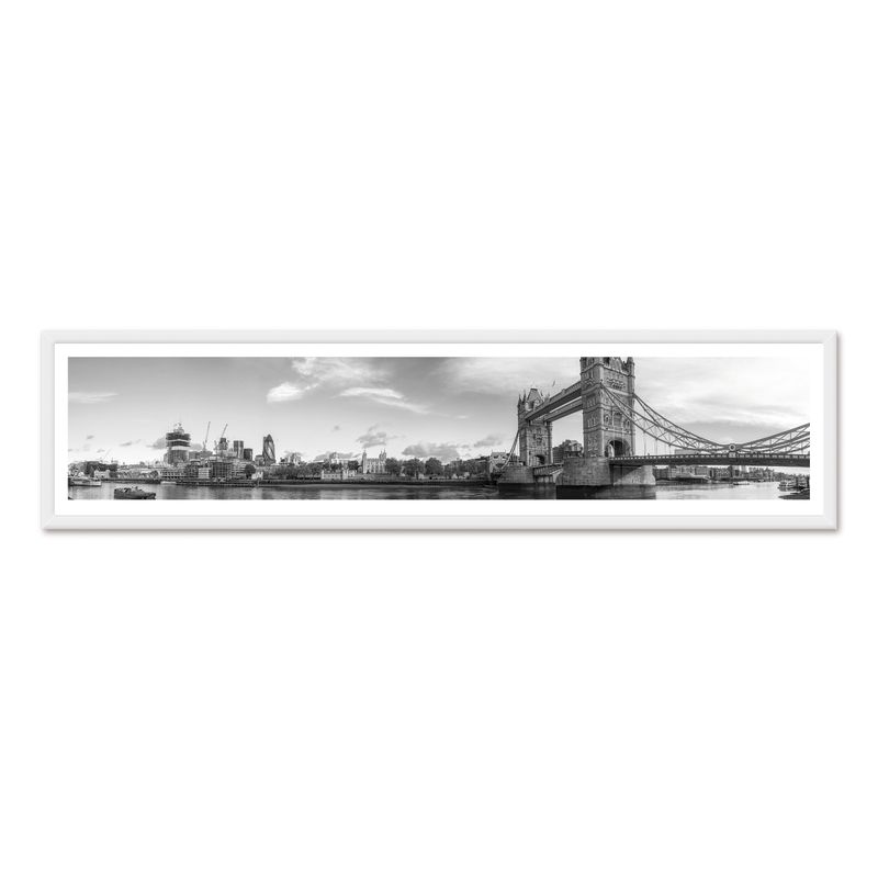 ALCUADRADO - Cuadro Mini Panoramico Londres BN Blanco Alcuadrado