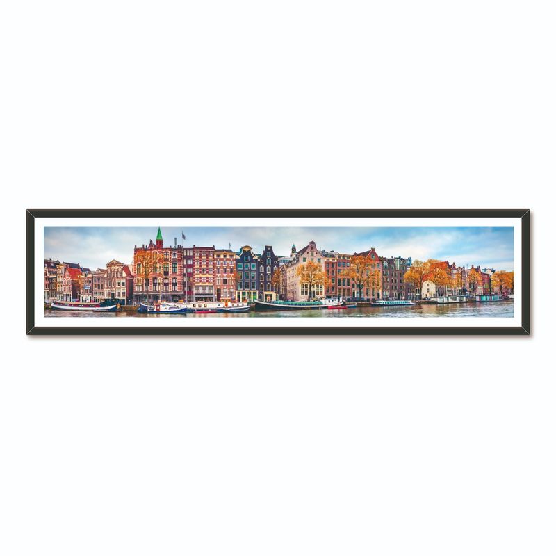 ALCUADRADO - Cuadro Panoramico Amsterdam  Negro Alcuadrado