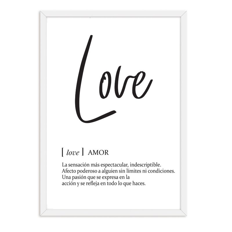 ALCUADRADO - Cuadro Individual Love Texto Blanco Alcuadrado