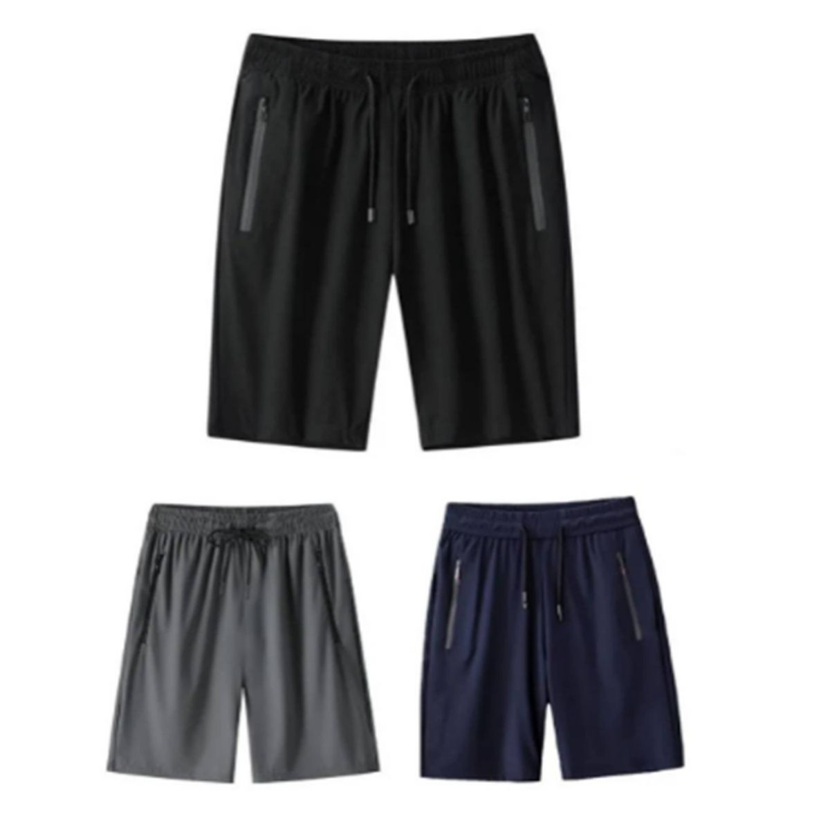 EVERSO - Pack 3 Short Bermuda Depotivo Secado Rápido Con Cierre