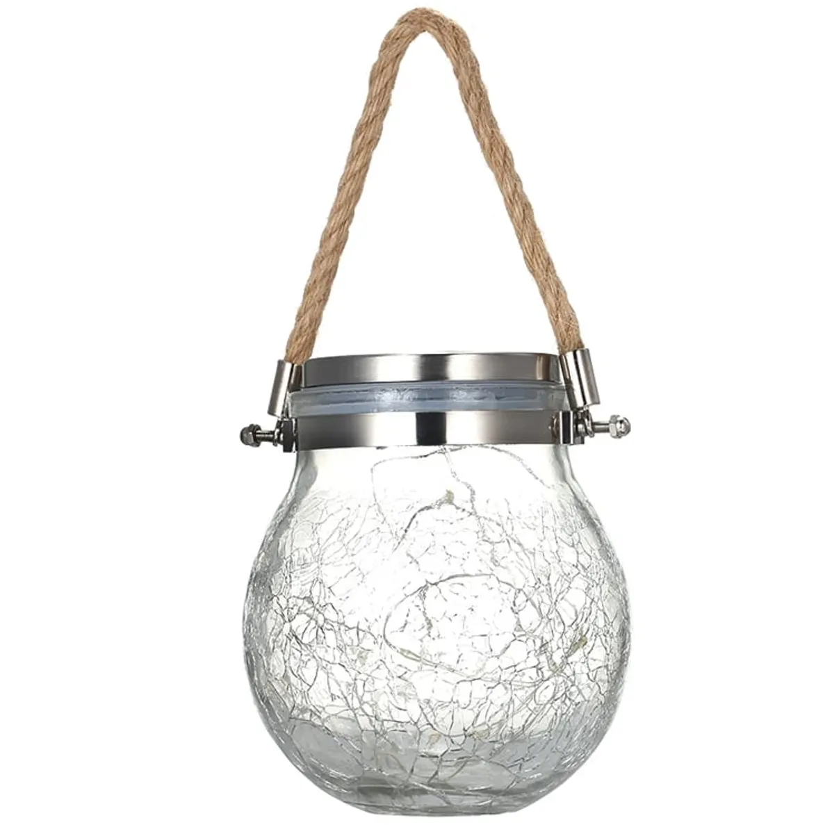 MIABU - Esfera Frasco Solar Luz Cálida Colgante Jardín Lámpara
