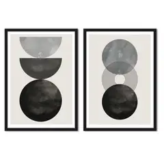 ALCUADRADO - Cuadros Set Dobles Area Lunar Negro