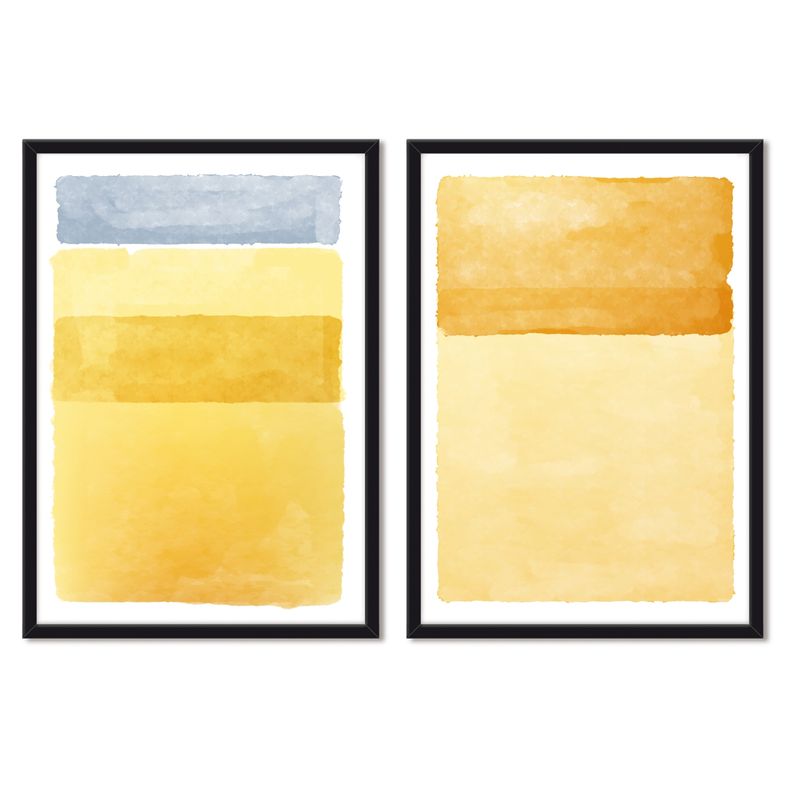ALCUADRADO - Cuadros Set Dobles Abstracto Moderno Negro Alcuadrado