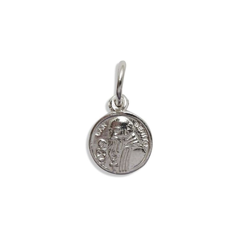 ANDREA COGGIOLA JOYAS - Medalla San Benito 10mm Plata Fina 925.
