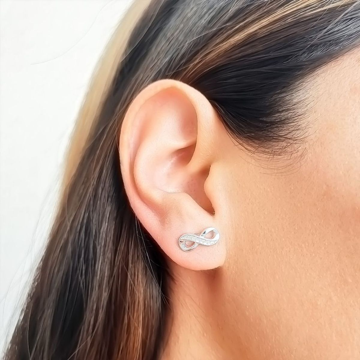 COGGIOLA - Aros Infinito Circón Plata Fina 925