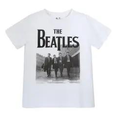 THE BEATLES - Polera Mc Mujer Banda Blanco