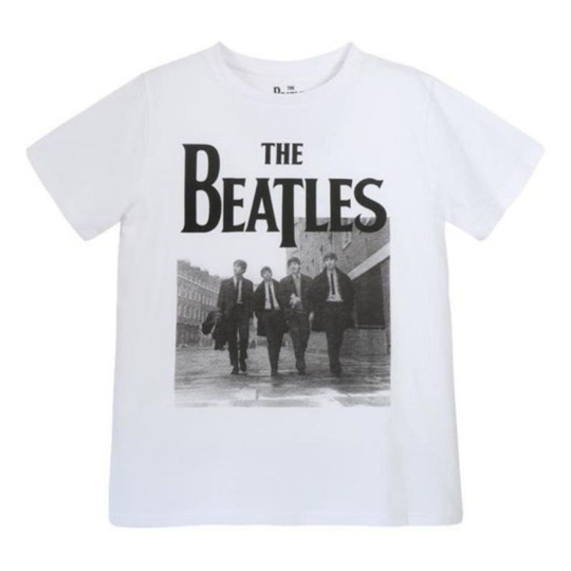THE BEATLES - Polera Mc Mujer Banda Blanco The Beatles