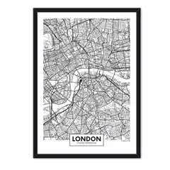 ALCUADRADO - Cuadro Individual Mapa Londres Negro