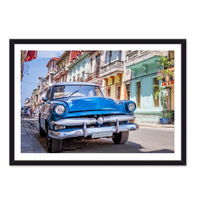 ALCUADRADO - Cuadro Individual Auto Antiguo Cuba Negro Alcuadrado