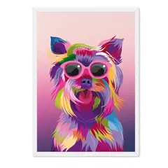 ALCUADRADO - Cuadro Indiviual Dog Colors Blanco