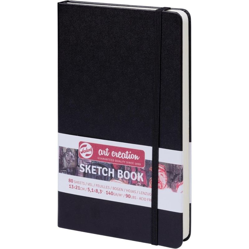 ART CREATION - Libreta Art Creation Negra 13x21cm 140gr 80hjas.