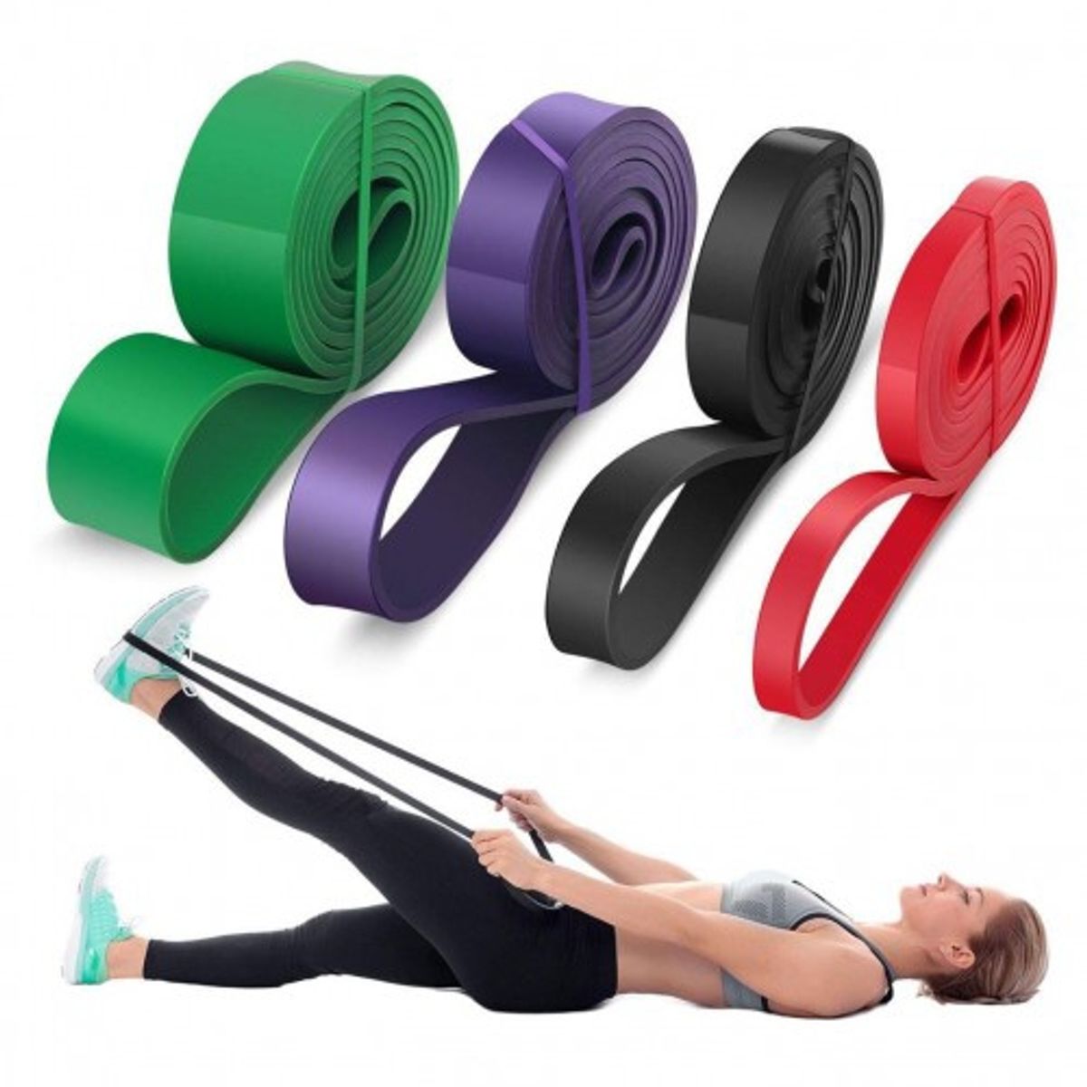 +FIT HOMEGYM PLUSFIT CL - SET 4 ELÁSTICOS CALISTENIA CROSSFIT DIFERENTES RESISTENCIAS